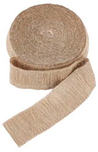 arricraft 10 metros (10.94 yardas) de cinta de yute con borlas, juego de flecos de encaje de cáñamo, accesorios de macramé rústico para coser cortinas, alfombras, decoración del hogar