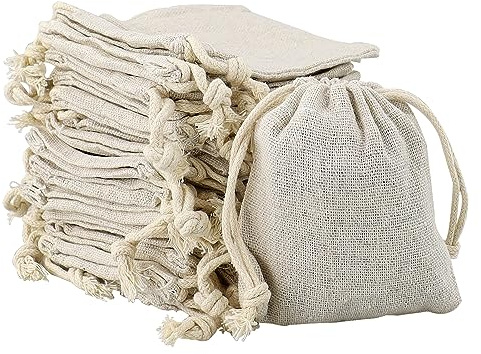 REBECASKYENS 20 små jutepåsar med dragsko, smyckespåsar, presentpåsar, små jutepåsar för bröllop, hushållsartiklar, hantverk, gästpresenter (8 x 10 cm/3,15 x 3,94 tum)