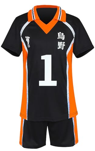 bi bi hou Haikyuu Cosplay Kostüm Karasuno High School Trikot Set T-Shirt und Shorts Haikyuu Daichi Sawamura Volleyball Club Uniform Jersey Weihnachten Halloween Karneval Party Sport Kostüm