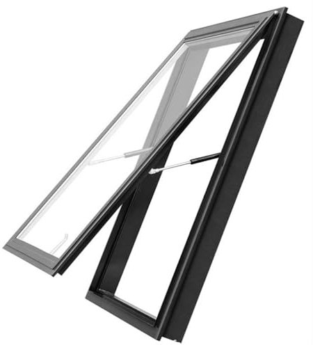 HNBYLMM Roof Skylight, Aluminium Roof Window, Egress Roof Window, Basement Daylighting Skylight, Manual Venting Skylight with Double-Layer Tempered Glass, for Attic/Basement/Sunroom,650X500mm