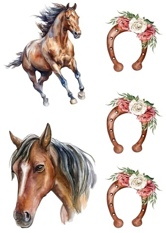 Edible print A4 Horse theme Cake topper set cake decorations Wafer Card - NOT-PRECUT- Birthday - Retirement