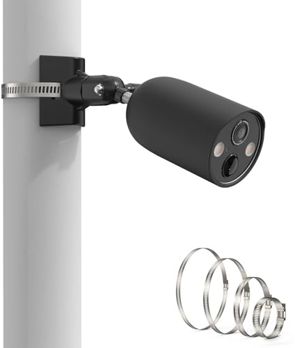 Befestigung Halterung für TP-Link Tapo C425 Außenkamera, Silikone Schutzhülle mit Verstellbare Masthalterung Pole Montagehalterung Überwachungskamera Wandhalter Ständer Zubehör für Tapo C425
