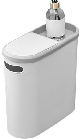 Genérico De Basura - Papelera De Baño 10 Litros Tapa Presión | Papelera Con Tapa Para Apartamento Hogar Baño Dormitorio Oficina Interior,Para Apartamento Y Habitación