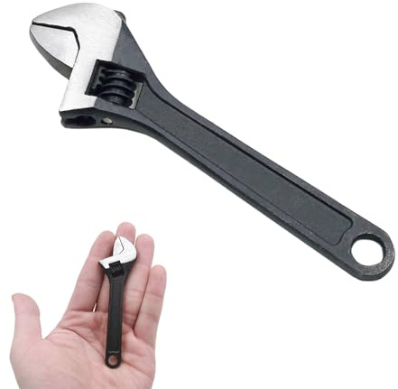 Mini chiave regolabile da 10,2 cm, chiave regolabile compatta per riparazioni meccaniche, auto e bici, strumento portatile a mano, piccola chiave regolabile leggera e resistente (chiave regolabile da