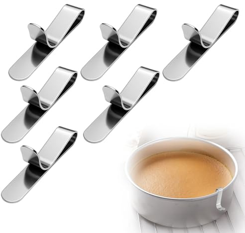 QYHON 6X Tortenring Klammer Edelstahl für hoher Tortenring Set 6,4 cm Hoch | Mousse-Ring Befestigungsklammern, Tortenring Set, Backringe Tortenring Zubehör, Für Kuchen & Dessert