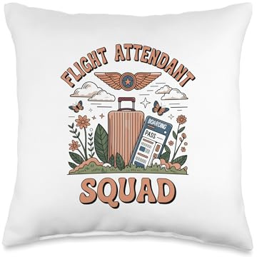 Flight Attendant Squad Throw Pillow