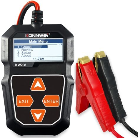 CashMuch Kfz-Batterietester 6 V 12 V, Kompatibel Mit Konnwei Kw208 Ladesystem-Prüfgerät, Zur Analyse Von Batteriezustand, Spannung, Innenwiderstand, Starter- Und Generatorprüfung,