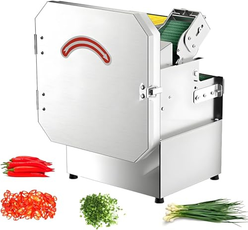 AiODiO Hachoir à légumes Professionnel 200 W, Coupe-légumes électrique, épaisseur et Longueur réglables de 1,5 à 35 mm, 150 kg/h, 700 TR/Min, pour hacher Herbes et légumes 110V