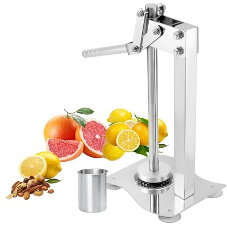 Exprimidor manual de limón de acero inoxidable, exprimidor de cítricos y galletas de nueces para almendras, nueces, avellanas, exprimidor de frutas de escritorio con taza
