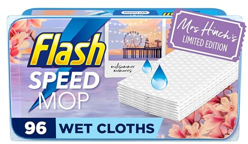 Flash Speedmop Floor Cleaner Wet Refills Mrs Hinch's Midsummer Memories, 96 (4 x 24) Wipes, For A Fast & Easy Clean