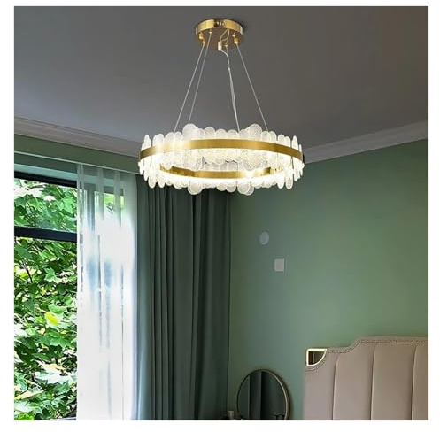 Lámpara LED posmoderna Redonda de Acero Inoxidable, lámpara de diseño Dorado, luminaria suspendida para Comedor y Cocina