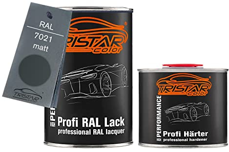 TRISTARcolor RAL 7021 Schwarzgrau matt 2K Autolack 1,5 Liter / 1500 ml Dose inkl. Härter