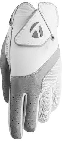 TaylorMade Golf 2019 KALEA WOMEN'S GOLF GLOVE, WHITE/GRAY, WORN ON LEFT HAND, SMALL