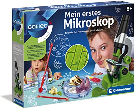 Clementoni Galileo Lab – Mein erstes Mikroskop, Spielzeug für Kinder ab 8 Jahren, spannendes Biologie-Labor für kleine Forscher, Mikrobiologie für Schulkinder von Clementoni 59120