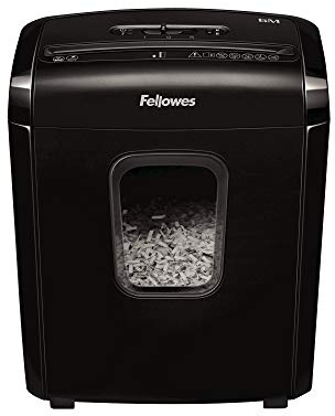 Fellowes Minicut Aktenvernichter 6 Blatt (P4), Papierschredder für Zuhause und Homeoffice, Powershred 6M, Schredder mit 13L Papierkorb und Sicherheitssperre, über 1000 Partikel pro A4 Blatt, schwarz