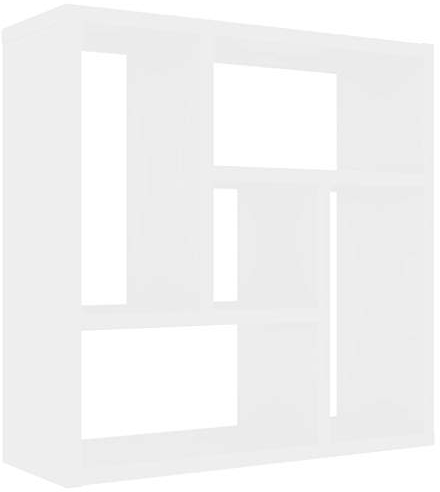 vidaXL Wandregal mit 5 Fächern Hängeregal Wandboard Bücherregal CD DVD Regal Dekoregal Schweberegal Weiß 45,1x16x45,1cm Holzwerkstoff