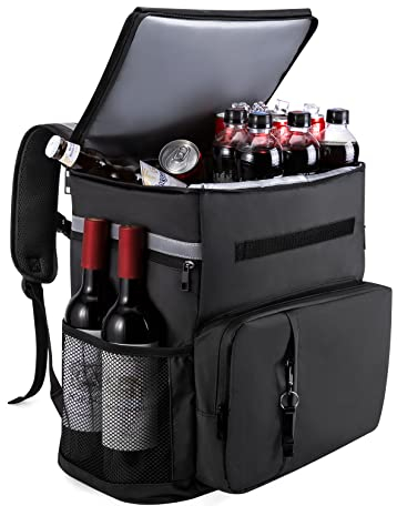 MATEPROX Große Kühltasche 40L Leakproof isoliert Picknick-Rucksack mit Flaschenöffner, Wasserdichten Ultraleicht Rucksack Kühltasche für Camping, Wandern, BBQ, Picknick-Schwarz