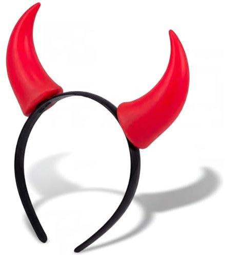 Hatstar Teufelshörner Haarreif | Vampir Teufelsohren Devil Ears für Kostüm Party | Kopfschmuck für Damen, Herren & Kinder | Haarschmuck zu Halloween, Fasching & Karneval