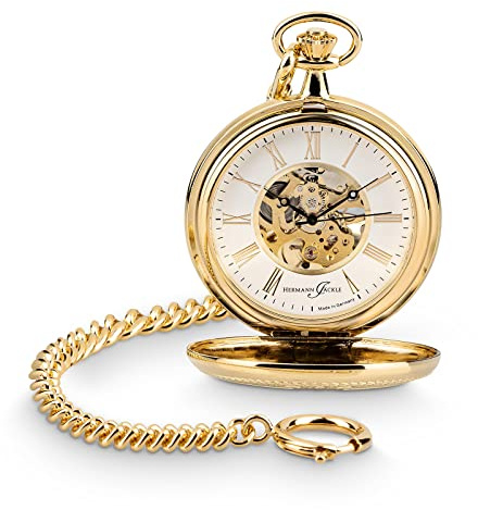 Hermann Jäckle Herren Taschenuhr Wien Vergoldet Skelett 50 mm