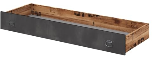Mirjan24 Schublade Fargo FG16 für Bett Fargo FG13 und FG15, Schubkasten für Jugendbett/Kinderbett (Alpenfichte/Raw Steel)