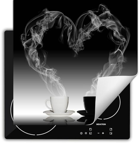 SMTDeco herdabdeckplatte Induktionsmatte herdabdeckung ceranfeld abdeckplatten für ceranfelder induktionskochfeld schutzmatte 60x52 cm Kaffee Schwarz