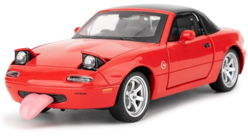 imtfzct 1/32 Mazda Miata MX-5 Modellauto, Pull Back Spielzeugauto mit Sound und Licht, geeignet für Kinder von 4-7 Jahren Spielzeugauto, Sammlermodellauto （rot）