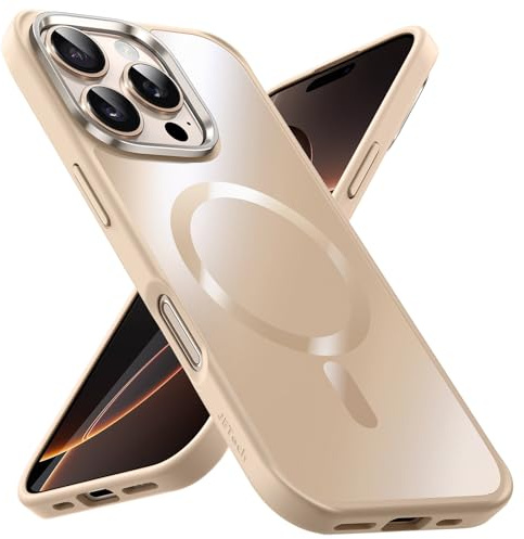 JETech Magnetische Hülle für iPhone 16 Pro, Titan Wüstensand | Kompatibel mit MagSafe, Metallische Matte Oberfläche, Galvanisierter Handyhülle, Schlanker Stoßschutz