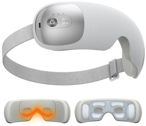 ibreo Ultra Lightweight Flexible Eye Massager with Heat & Air Compression, Rechargeable Eye Mask with Bluetooth Music for Migraine Relief, Daily Relaxation, Birthday Gifts for Women Men