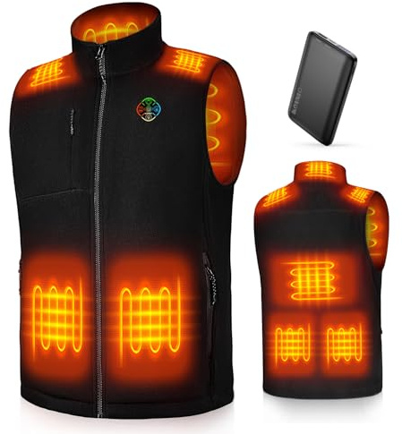 KOVNLO Heated Vest for Men with Battery Pack Included, Fleece Lightweight Electric Heating Vest for Camping, Hunting, Work