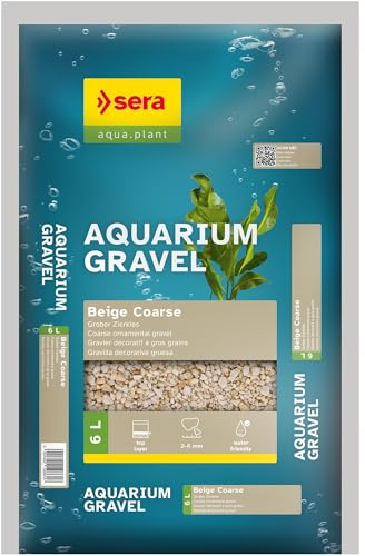 sera Aquarium Gravel Beige Coarse 6 L | Bodengrund für alle Süßwasseraquarien | Aquarienkies für Pflanzen, Fische und Wirbellose | CO₂-beständig und wasserneutral | Aquariendekoration