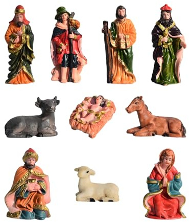 Figure Presepe Miniature | Statue Natalizie Per Presepe,Set Di Piccole Statuine Religiose Per Tavolo Mensola Casa Scrivania Davanzale
