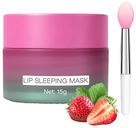 Pruojhw Night Lip | 15 g dubbelsidig uppblåst kräm | nattläppsmask med silikonborste - för kvinnor och män med spruckna smink förbättrar