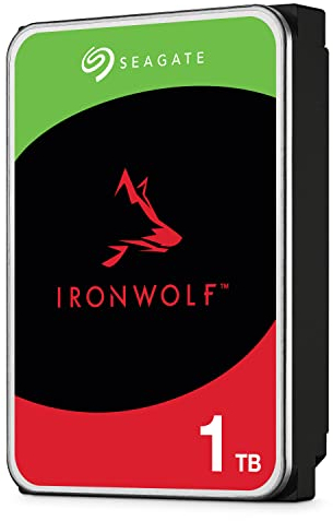Seagate IronWolf, 1TB, NAS, Internal Hard Drive, CMR 3.5 Inch, SATA, 6GB/s, 5,900 RPM, 64MB Cache, for RAID Network Attached Storage, 3 year Rescue Services (ST1000VN002)