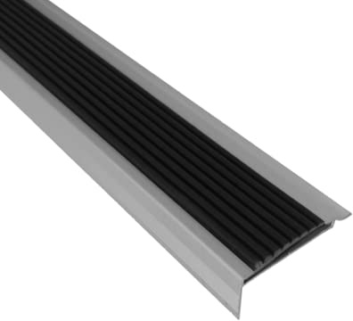 VivolAlu-Treppenkantenprofil mit Antirutschbelag - Silber - Antirutsch-Streifen - 42x22x1350mm - 1 Stück