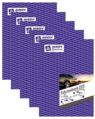 AVERY Zweckform 223 Fahrtenbuch für PKW (A5, 40 Blatt) weiß (8 Stück)