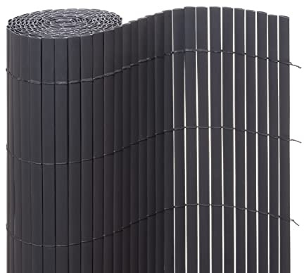 Ventanara® Sichtschutzmatte PVC Sichtschutzzaun Sichtschutz Windschutz für Garten Balkon Terrasse (500 x 200 cm, Grau)