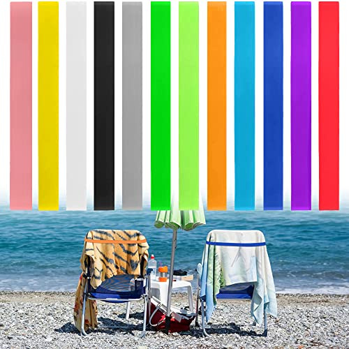 Lot de 12 bandes élastiques en silicone pour chaise de plage, sangles de serviette de plage, accessoires légers pour serviette de plage, piscine, vacances