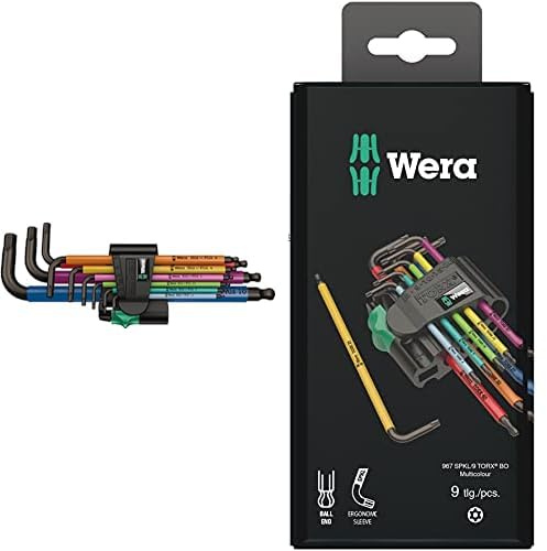 Wera 950 SPKL/9 SM N Multicolour Winkelschlüsselsatz, metrisch, BlackLaser, 9-teilig, 05022089001 & Winkelschlüsselsatz 967 SPKL/9 TORX® BO Multicolour, BlackLaser, 9-teilig, 05073599001