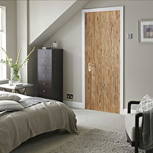 A.Monamour Adesivo Porta Autoadesiva 3D Porta Struttura In Legno Vinile PVC Adesivi per Porte Interne Pellicola Adesiva Poster Sticker Murale Parete Carta da Parati
