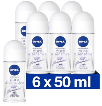 6x NIVEA Deo-Roller Sensitive & Pure 50 ml - Multipack