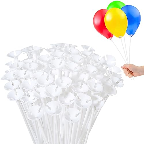 Rod Palloncino Supporto Palloncino 50 Pezzi Porta Pallone Gambi Supporto Pallone Riutilizzabile Asta Per Palloncino per Compleanni, Matrimonio Decorazione Festa