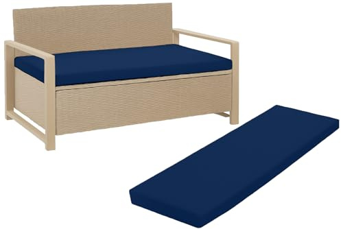 Outdoor Garden Bench Cushion Seat Pad for 2/3/4 Seater Patio Furniture Waterproof Swing, Hammock, Rattan Sofa 108/140/170cm Long Bench Chair Cushions Pad (4 Seater 170cm x 51cm x 5cm, Navy)