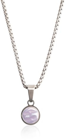 ALEXASCHA Silber Kette mit Anhänger • Halskette mit Stein • Hochwertiger Modeschmuck mit Geburtsstein • aus Edelstahl & recyceltem Glas • MIX & MATCH