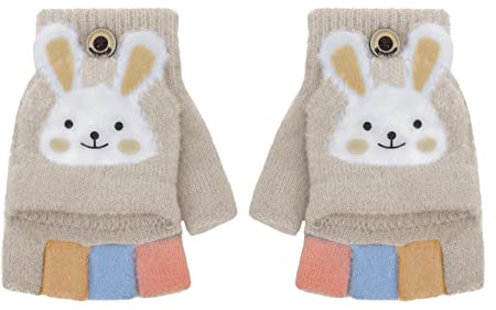 Herbst Winter Baby Warme Kinder Fingerlose Handschuhe - Kleinkind Strickhandschuhe Mit Klappe Halbfinger Mit Flip - Winterhandschuhe Thermo 1-5 Jahre Mädchen