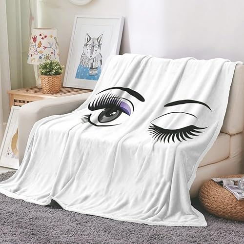 EHOMERY Cobija Manta De De Invierno Gruesa Frazadas Cama Invierno Manta Picnic Colcha Invierno Ojo Mantas De Siesta Mantas Decorativas Suaves Y Cómodas En Blanco Y Negro 150x130cm