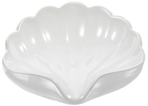 Holibanna Keramik Muschelform Seifenablage mit Ablauf Elegante Seifenablage ohne Bohren für Badezimmer Seifenhalter für Bad und Küche