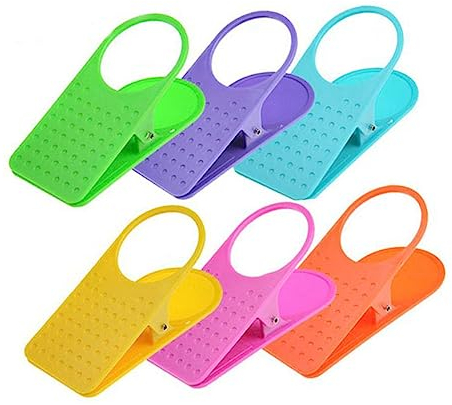 PRETYZOOM 4pcs Desk Side Cup Clip Holder Set Portable Clamp on Water Bottle and Coffee Mug Holder Sturdy Table Clamps for Office and Home Random Color