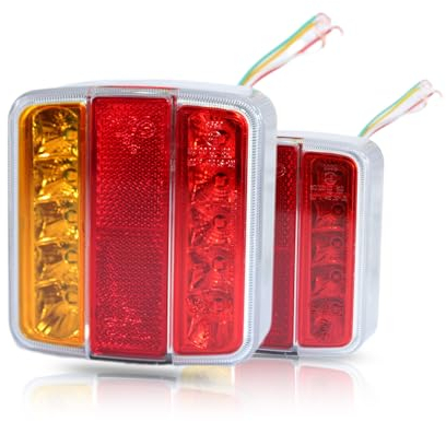 Aelmiyw 2 Pcs Led Trailer Lights,Tail Lights,Rear Brake Light for Caravan Truck Trailer Tail Lamp Boat,IP65 Waterproof,E-Mark