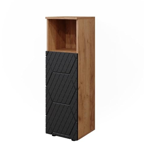 Vicco Midischrank Irma, Anthrazit mit Wabenstruktur, 30 x 95 cm | zur Aufbewahrung von Badutensilien und kombinierbar mit Irma