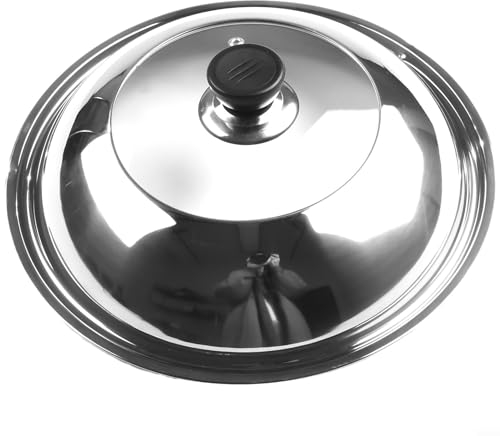 Moderner Edelstahl-Wok-Deckel, Gemüseabdeckung, Spritzschutz, hält Lebensmittel heiß, mühelose Nutzung (38 cm)